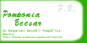 pomponia becsar business card